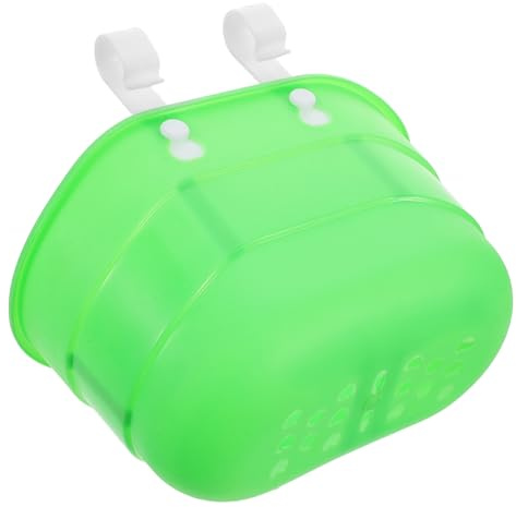 WOONEKY Cestino Anteriore per Bicicletta Plastica Verde Gancio Facile da Montare Portapacchi Stabile e Spazioso per Manubrio Accessorio Sicuro per Bici Ragazzi e Ragazze