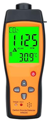 TIEOAXFT Analizador de Gas Profesional, medidor de CO2, Detector de Gas, Detector de dióxido de Carbono, Monitor de Calidad del Aire Interior, probador de CO2 AR8200