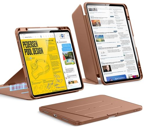 ESR Coque pour iPad Pro 13 Pouces M5/M4 (2025/2024), Série Flip, Brun | Support Vertical, Multi-Angles, Ultra-Stable pour iPad Pro 13 2025/2024 avec Porte-Stylet