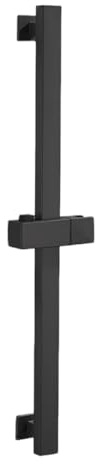 Mozzeilee Quadratische Duschstange, 60 cm, SUS304 Edelstahl, Wandmontage, Duschschiebestange, 360° drehbar, verstellbar, Duschkopfhalterung für Badezimmer (schwarz)
