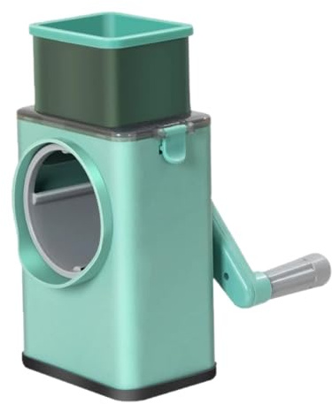 CIYODO Cortador Manual Rotatorio Multiusos con Manivela para Verduras Queso y Secos Procesador de Cocina con Base Estable y Fácil Limpieza
