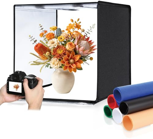 PULUZ 60 cm Boîte à photo Tente de prise de vue, boîte à lumière portable Softbox de studio photo de 23 pouces Kit de fond d'éclairage photo avec kit de 6 fonds Kit de studio photo avec boîte