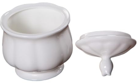 JECOMPRIS Sucrier Porcelaine Blanche avec Cuillère Pot de Rangement Multifonction pour Sucre Bonbons et Condiments Contenant Alimentaire Élégant et Facile à Nettoyer