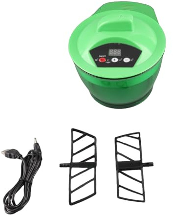 DouWen MO Tazón eléctrico para teñir el cabello, mezclador automático de tinte, tazón profesional para mezclar crema para teñir el cabello con aspa de ventilador extraíble, mezcla rápida y (Verde)