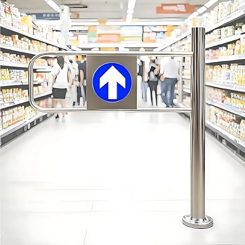 Automatisk slagport – envägs-ingångs- och utgångsenhet för dubbla dörrar sh endast i rostfritt stål åtkomstbarriär för butik/bibliotek högergunga 60 x 100 cm