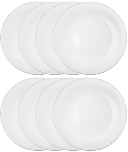 Preocea 8 Pcs Porcelain Dessert Plates, 15.3cm White Appetizer Plates | Small Round Plates for Appetizers, Ceramic Dessert Plate for Cake Snacks, Microwave Oven and Dishwasher Safe