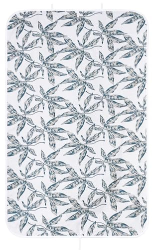 Umiin Bügelmatte, 75x120 cm, elastische & Dicke Bügelmatten mit Baumwolloberteil und 6 mm Filzpolsterung, Grüne Blätter