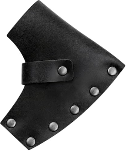 Black Leather Hatchet Sheath, Head Protector For Camping, Heavy Duty With Belt Loop And Handcrafted Button Closure, Ideal For Campers