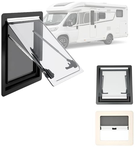 Goddlgjik 45x50cm Ventana de caravana 70°Ventana Camper Homologada | mosquitera con certificado ECE 43R, vidrio templado, para utocaravanas remolques camionetas conversión caravanas verticales