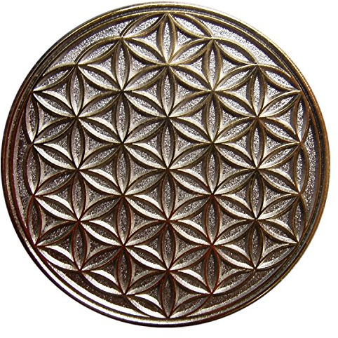 EnerChrom Blume des Lebens Glücksbringer Auto, Farbe BiColor 3,5cm - 1 Stück - Gute Fahrt Plakette Magnet Zettelhalter