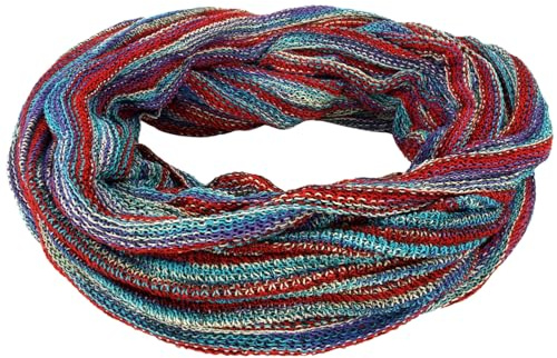 GURU SHOP Mjuk loop sjal/stola, magisk loophalsduk, väst, män/kvinnor, blå, bomull, storlek: en storlek, Blå / röd, One size