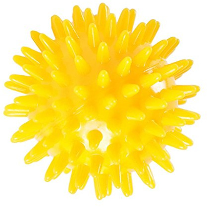 Igelball Massageball - Weich & massageball mit Noppen - Hilft bei Linderung von Verspannungen und Stress, Gelb 6cm
