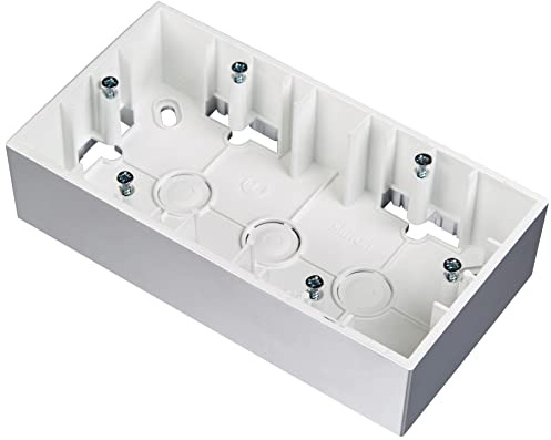SIMON 15 Db B 0 Caja Electrica Superficie Doble Abs Alum Simon15, Termoplástico, Blanca