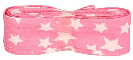 Sandras-Bastelladen Schrägband/Einfassband Baumwolle mit Muster gefalzt 3m x 20mm 007- Stern Rosa