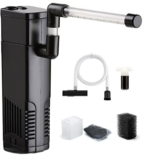 NICREW Fish Tank Filter, Internal Aquarium Filter for Small Tank, Coldwater or Tropical Aquariums, 20-40L Black