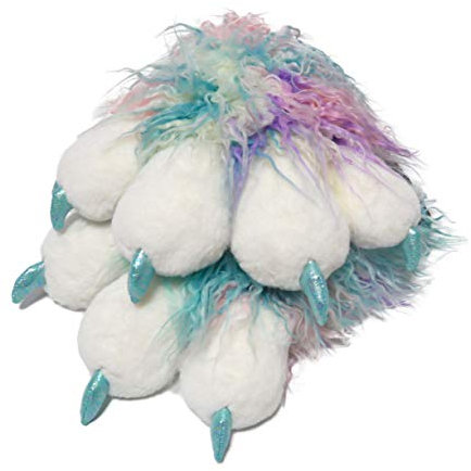 Furryvalley Fursuit Pfoten Handschuhe Kostüm Pelzigen Teilweise Cosplay Flauschige Löwe Bär Requisiten für Kinder Erwachsene (Bunt)
