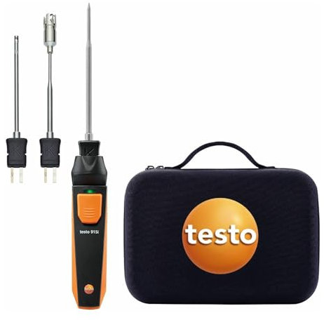 Testo Kit 915i - Thermomètre avec 3 sondes de température (TC Type K), Noir