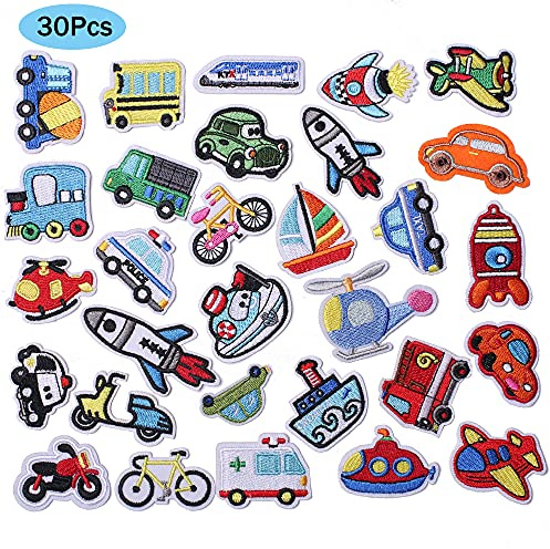 J.CARP 30 Stück Auto bestickt Aufbügler Patch für Kleidung Aufbügler Patches Aufnäher Patches für Kleidung Jacken Rucksäcke Mützen Jeans