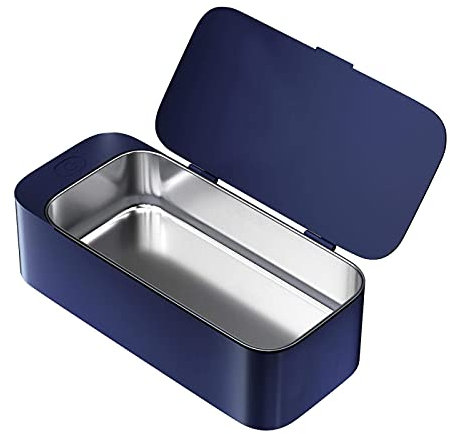 NICETOW Pulitore ad ultrasuoni Portatile Occhiali Gioielli Lente per Occhiali Anello per Orologio Moneta Testa di Rasoio Collana Bagno Macchina per la Pulizia ad ultrasuoni Blu