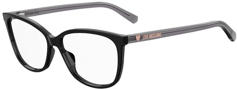 Love Moschino Brille mit Sehstärke für Mädchen optional mit Sonnenbrillentönung oder Blaulichtfilter, Rechteckig, gefertigt aus Acetat (inklusive Brillenetui)