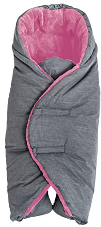 Altabebe AL2008P-78 Baby Einschlagdecke für Babyschale und Autositz, dunkelgrau/rosa