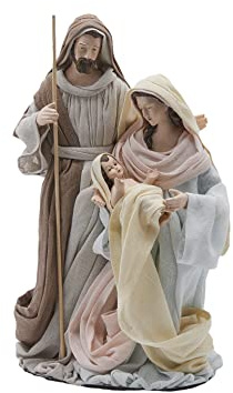 Magie di Natale Natività monoblocco Lord statue per presepe con vestiti in tessuto (28 cm, Classic)
