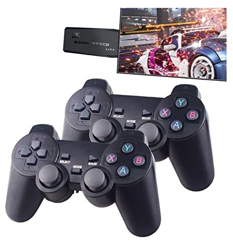 Machine de jeux vidéo Rétro 4K Console de jeu vidéo Stick 64G Console de jeu intégrée 10000 Console de jeu contrôleur sans fil, amant, cadeau de Noël garçon Appareil de jeu ( Color : M8-64G , Size : W