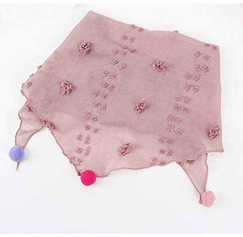 Herbst Winter Baumwolle Leinen Kinder Pelzknäuel Dreiecksschal Koreanische Version Reine Farbe Jungen Mädchen Schal Flut Warmer Schal (D)