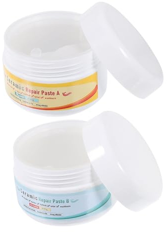 Operitacx 1set Kit Riparazione Ceramica e Porcellana Per Bagno Riparazione Vasca Lavello e Piastrelle Adesivo Forte Odore Finitura Lucida Per Superfici Rinnovate Applicazione Versatile