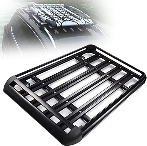XDLYWUZIQ Dachgepäckträger Dachkorb Dachgepäckträger Tasche Dachgepäckträger Universal,dachbox Offroad zubehör Auto Gepäckkorb Auto Top-Gepäckhalter Träger SUV-Aufbewahrung,Black-160X100cm