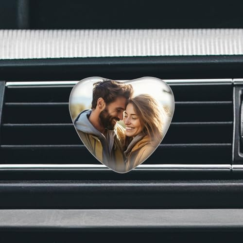 Personalisierte Kristall-Auto-Lufterfrischer - Custom Aromatherapie Auto Air Vent Clip mit Ihrem Foto Text - Customized Auto Luftreiniger duftende Kristall-Clips für Auto-Innenraum-Dekoration-Duft