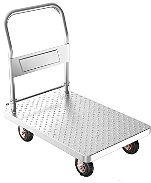 Faltbarer Schubkarren, Stahl-Plattformwagen, faltbarer Griff für einfache Lagerung, multifunktionaler Transport, beweglicher Sackkarren für Blumentöpfe, PC-Schiebewagen (Größe: T3) (einfarbig T1)