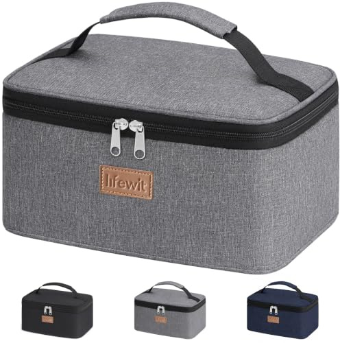 Lifewit Kühltasche Klein, Lunchbox, Lunchtasche, Faltbar Isoliertasche 6L | Faltbar, Tragbar Thermotasche, Leichte Lunchbag für Unterwegs, Arbeit, Reisen, Büro, Picknick, Grau