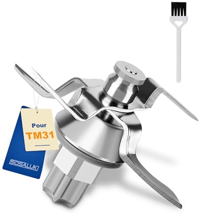 SOSALUK Gruppo Coltelli Lama Compatibile con Vorwerk Thermomix Bimby TM31 Coltello Mixer in Acciaio Inox Accessorio di Ricambio per Robot Cucina
