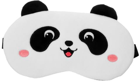 Maschera Occhi in Peluche Bianca, Maschera per Dormire | Cartoon, Aiuta ad Addormentarsi, per Studenti e Ufficio, Sollievo dallo Stress
