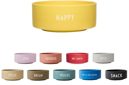 Design Letters Snack Schale Gelb HAPPY | Porzellan Snackschale für Weihnachtsdeko, Weihnachtsdeko Tisch, Weihnachtsgeschenke Kleinigkeiten | Salatschüssel, Müslischalen, Rührschüssel, Bowl