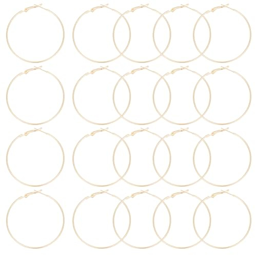 Beebeecraft 1 boîte 20 pièces 50 mm Boucles D'Oreilles Créoles Laiton