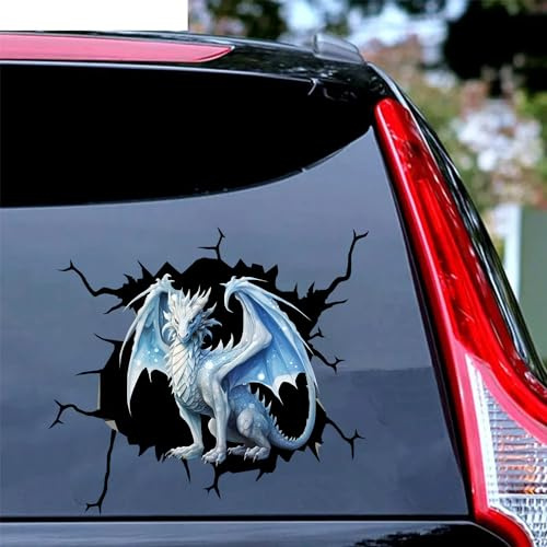 Ocean Gift Drachen-Auto-Aufkleber, feuerwehender Drachen-Aufkleber, 3D-realistischer Drachen-Aufkleber für Auto, mythischer Drache, Auto-Aufkleber, Vinyl-Aufkleber, Stoßstangen-Aufkleber für