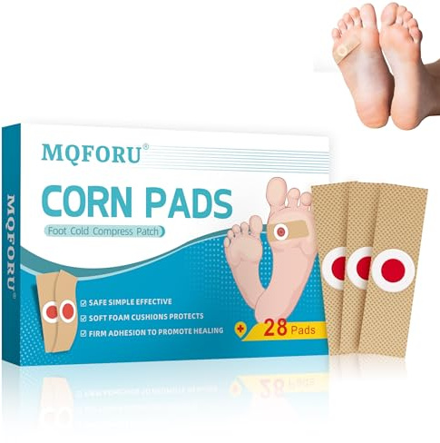 28Pcs Hühneraugenpflaster, Hartnäckige Hühneraugen Entfernen Fußsohle, Corn Removal Pads Zur hartnäckiger Hühneraugen Entferner und Hornhaut, Mais Linderung von Maisschmerzen und Fußpflege