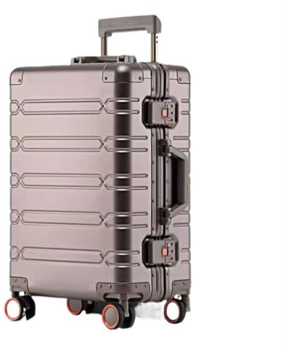 TOTIKI Koffer Aluminium-Magnesium-Metall-Hartschalenkoffer, Rollwagen, Reisegepäck, Großes Fassungsvermögen Rollkoffer (Color : D, Size : 24inch)