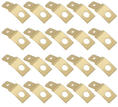 The Lord of the Tools 50 Stück 6,3 Mm M4-Flachstecker Messing Nicht Isoliert 135-Grad-Winkel Crimp-Anschlussklemmen Steckverbinder für Elektrische Verbindungen Bei Booten Autos (Gold)