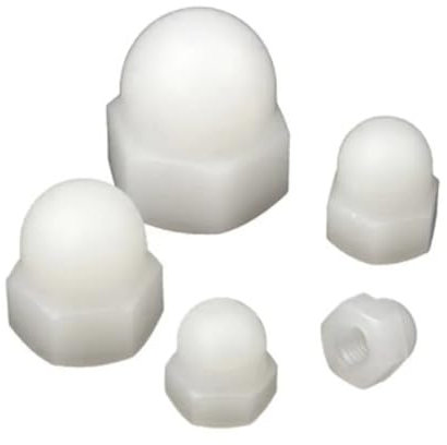 10-50 STÜCKE M3 M4 M5 M6 M8 M10 M12 Schwarz-weiße Nylonmutter Kunststoff-Überwurfmuttern Dekorative Eichelmutter(White colour,M8 20PCS)