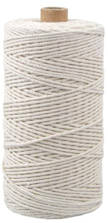 Corda di Cotone 2mm x 200m Naturale Twine Macrame Spago Beige per Artigianato, Decorazioni Fai da Te, Bohémien e Confezionamento Regalo