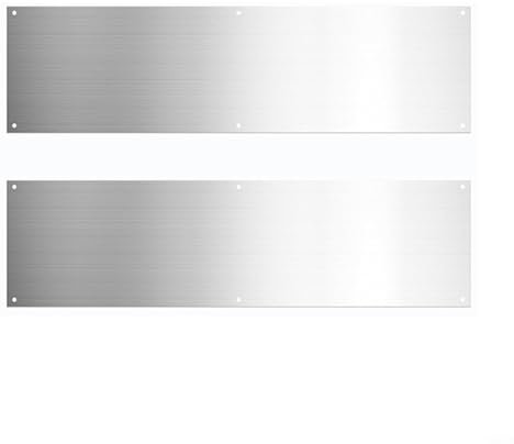 FUBESK 2 Stück 30,5 x 10,9 cm Metall-Tür-Trittplatte, Edelstahl-Türleiste, gebürsteter Türschutz, für Innen- und Außentüranwendungen
