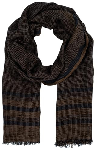 LINDENMANN Schal Herren schwarz-beige Herren-Schal dünn 100% Viskose