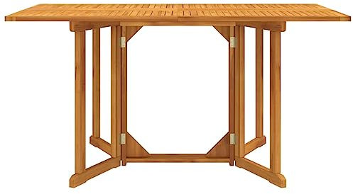 HETFTJN Bierzelttisch Stehtisch Outdoor Biertischgarnitur Terrassentisch - Garten-Klapptisch Butterfly 150x90x75 cm Massivholz Teak für Innenhof Terrasse Aufenthaltsraum Garten