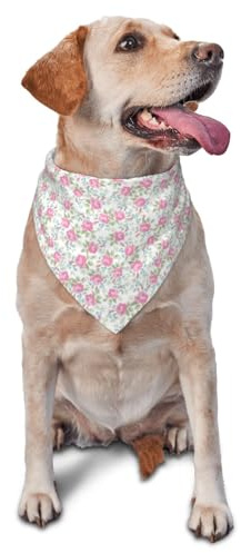 Hundehalstuch, Dreieckstuch mit Blumenmuster, niedliches Hundezubehör, rosa