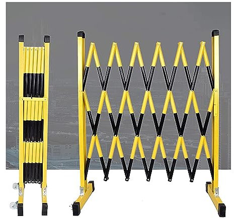 SdaryWare 1PCS Metal Expandable Barrier - Portable Traffic Fence With Casters, Aluminum Decorative Garden Fence Pet Fence Gate Adjustable (H120CM+L 1000cm/32.8ft)