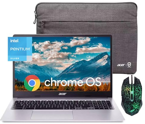 acer Chromebook 315 Laptop con visualización HD de 15.6 Pulgadas para Estudiantes y Negocios, Intel Pentium N6000 (hasta 3.3 GHz), 4 GB de RAM, 128 GB eMMC, gráficos Intel UHD, Larga duración de la