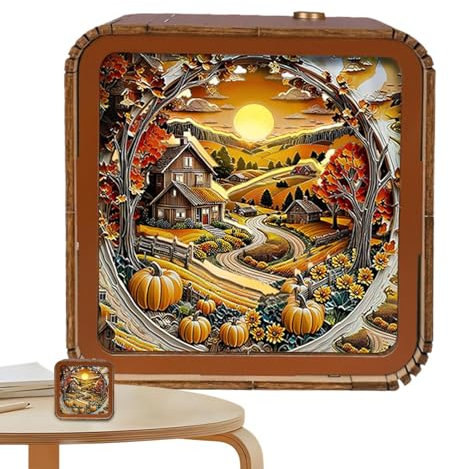 Puzzle in legno senza fili Luce notturna, Puzzle in legno con luce a LED - Puzzle in legno senza fili Luce notturna a LED | Lampada artistica a LED con puzzle in legno wireless per adulti e a